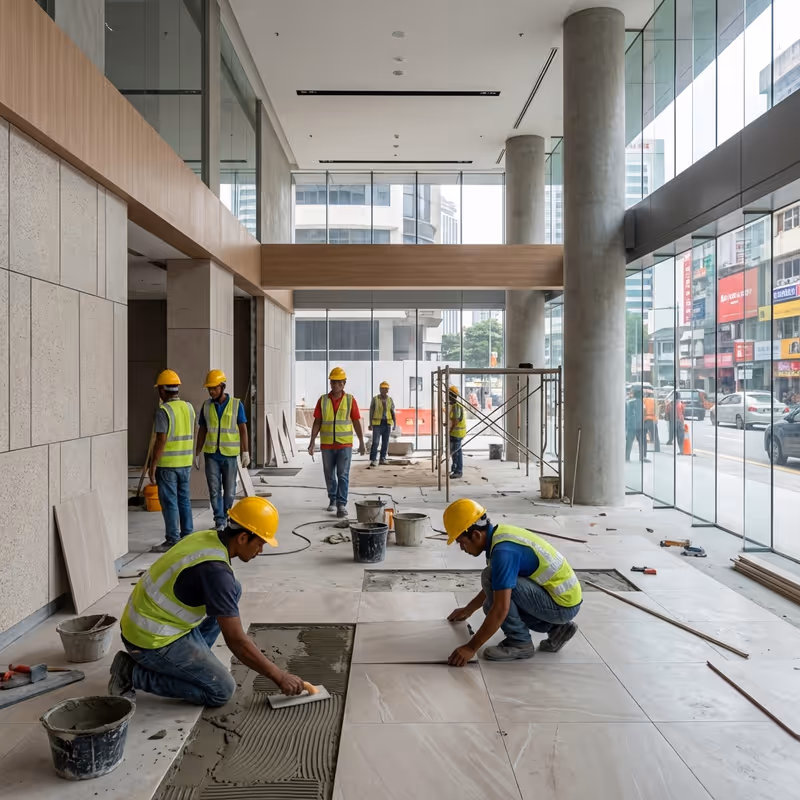 Kemasan lantai, dinding dan siling